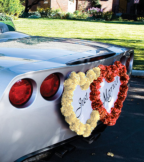 Décoration de voiture de mariage - decoration voiture mariage just